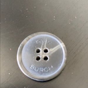 Tory Burch Medium Resin Black Marble Button